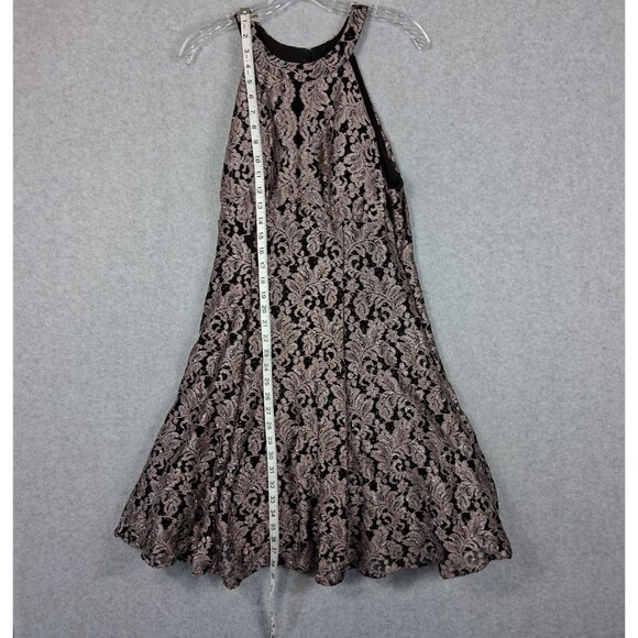 R & M Richards Womens Sleeveless Fit Flare Dress Size 14 Black Embroidered Lace - Picture 10 of 15